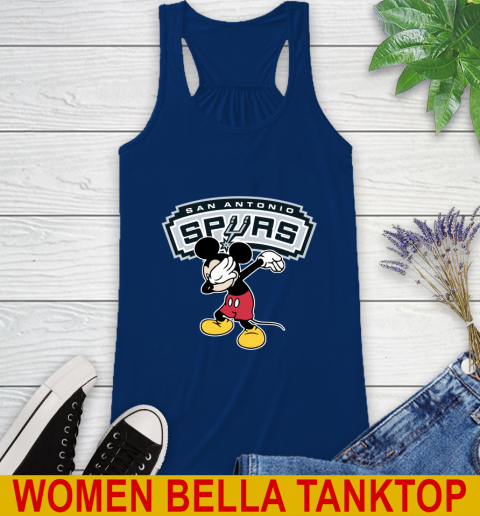 San Antonio Spurs NBA Basketball Dabbing Mickey Disney Sports Racerback Tank 9