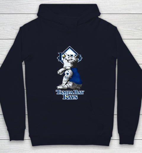 MLB Baseball My Cat Loves Tampa Bay Rays Youth Hoodie 2