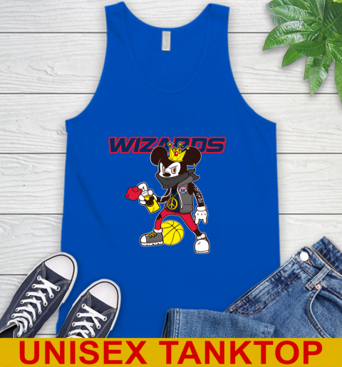 Washington Wizards NBA Basketball Mickey Peace Sign Sports Tank Top 5