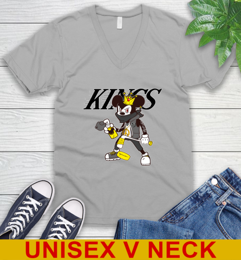 Los Angeles Kings NHL Hockey Mickey Peace Sign Sports V-Neck T-Shirt 4