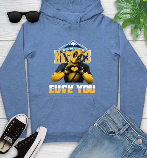 NBA Denver Nuggets Deadpool Love You Fuck You Basketball Sports Youth Hoodie 13
