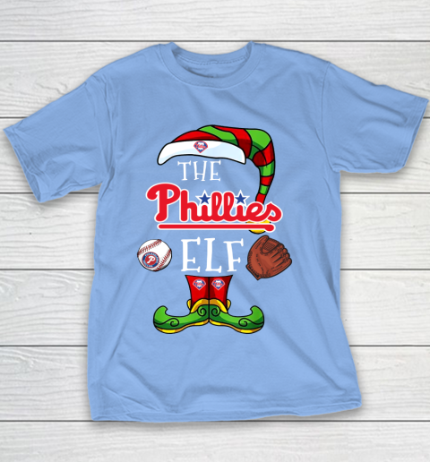 Philadelphia Phillies Christmas ELF Funny MLB Youth T-Shirt 8