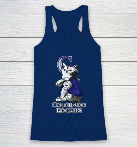 MLB Baseball My Cat Loves Colorado Rockies Racerback Tank 6