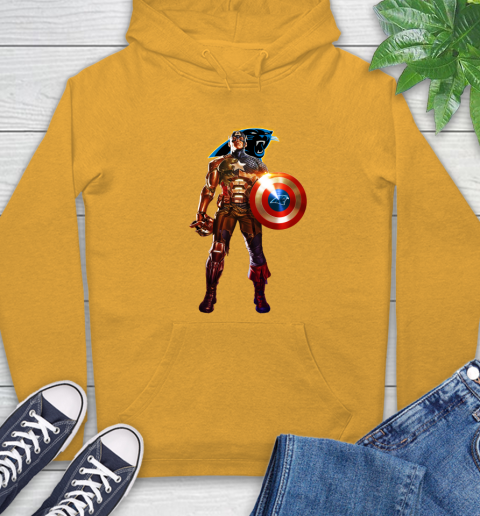 NFL Captain America Marvel Avengers Endgame Football Sports Carolina Panthers Hoodie 3