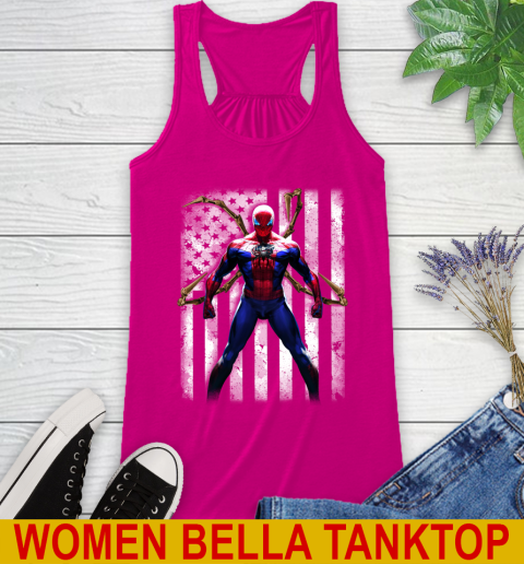 NHL Hockey Columbus Blue Jackets Spider Man Avengers Marvel American Flag Shirt Racerback Tank 7 NHL Hockey Columbus Blue Jackets Spider Man Avengers Marvel American Flag Shirt Racerback Tank - Image 7