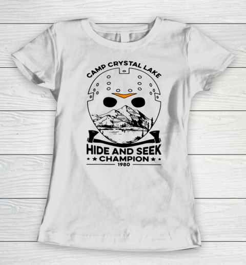 Camp Hide And Seek Champion Crystal Lake 1980 Halloween Women's T-Shirt