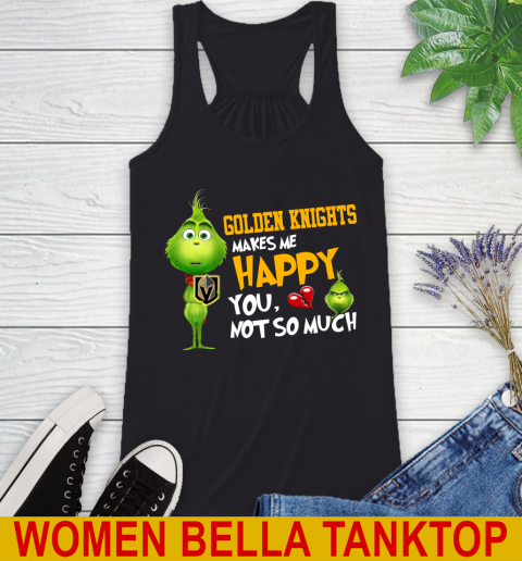 NHL Vegas Golden Knights Makes Me Happy You Not So Much Grinch Hockey Sports Racerback Tank