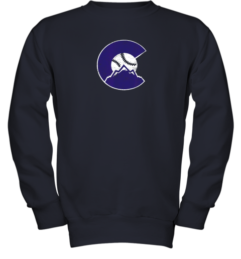 rocm new colorado rocky mountain baseball sports team youth sweatshirt 47 front navy