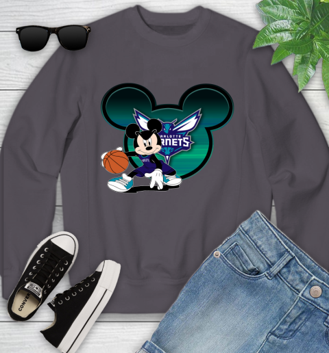 NBA Charlotte Hornets Mickey Mouse Disney Basketball Youth Sweatshirt 6