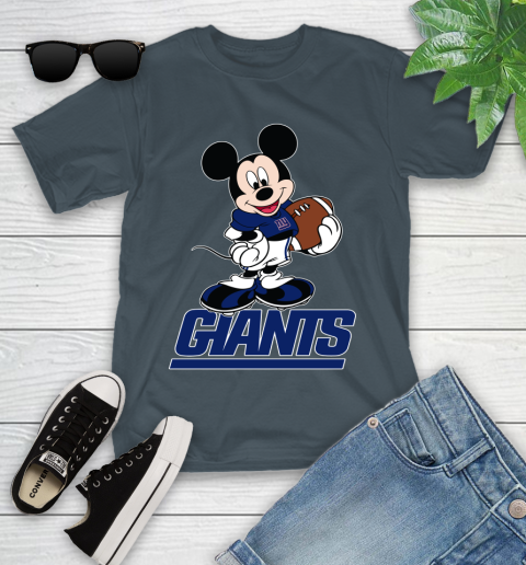 NFL Football New York Giants Cheerful Mickey Mouse Shirt Youth T-Shirt 8