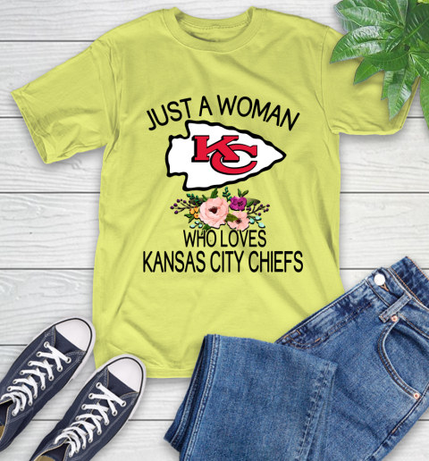 NFL Just A Woman Who Loves Kansas City Chiefs Football Sports T-Shirt 8