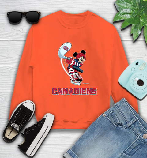 NHL Hockey Montreal Canadiens Cheerful Mickey Mouse Shirt Sweatshirt 4