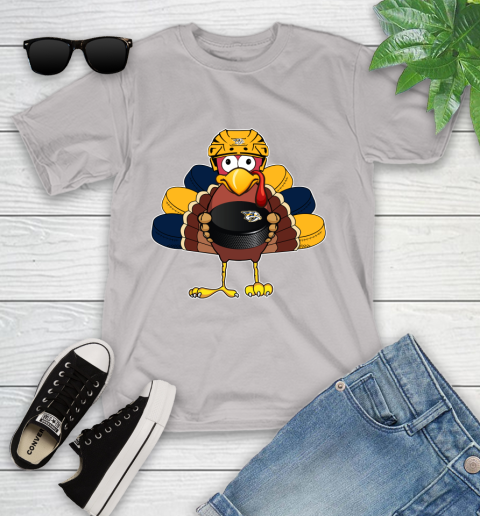 Nashville Predators Turkey Thanksgiving Day Youth T-Shirt 12