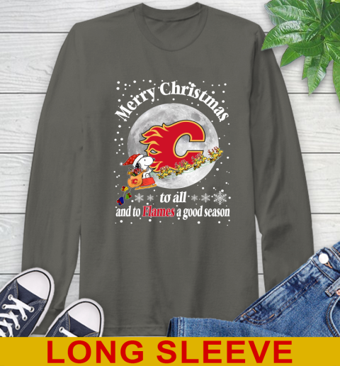 Calgary Flames Merry Christmas To All And To Flames A Good Season NHL Hockey Sports Long Sleeve T-Shirt 10