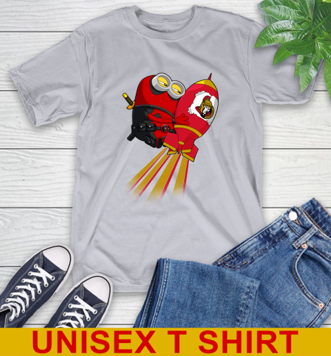 NHL Hockey Ottawa Senators Deadpool Minion Marvel Shirt T-Shirt 5