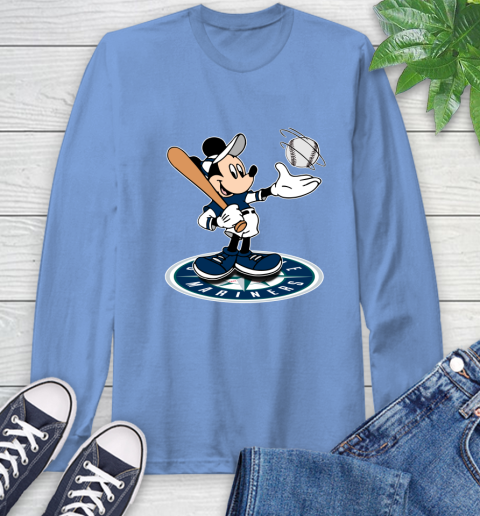MLB Baseball Seattle Mariners Cheerful Mickey Disney Shirt Long Sleeve T-Shirt 12