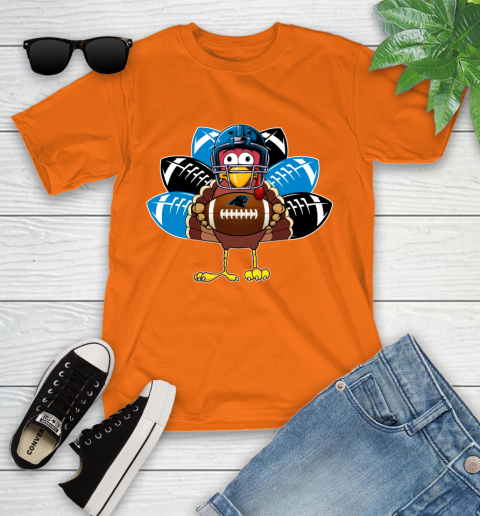 Carolina Panthers Turkey Thanksgiving Day Youth T-Shirt 7