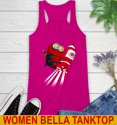 MLB Baseball Cincinnatim Reds Deadpool Minion Marvel Shirt Racerback Tank 6