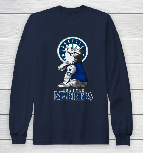 MLB Baseball My Cat Loves Seattle Mariners Long Sleeve T-Shirt 2