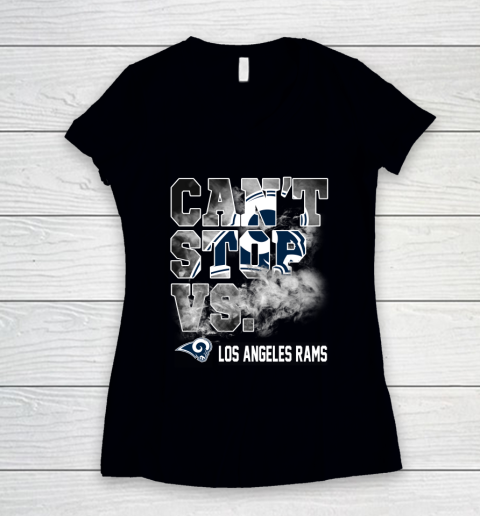 NFL Los Angeles Rams Can't Stop Vs Women's V-Neck T-Shirt