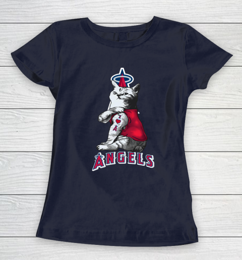 MLB Baseball My Cat Loves Los Angeles Angels Women's T-Shirt 2