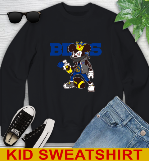Buffalo Bills NFL Football Mickey Peace Sign Sports Youth Sweatshirt 2