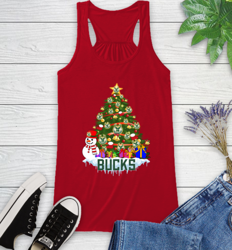 Milwaukee Bucks Merry Christmas NBA Basketball Sports Racerback Tank 6