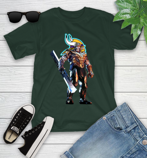 NFL Thanos Gauntlet Avengers Endgame Football Minnesota Vikings Youth T-Shirt 5