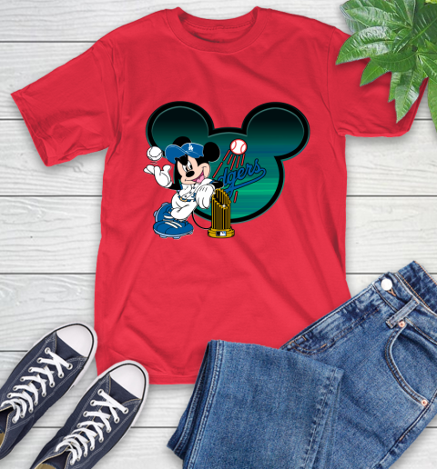 MLB Los Angeles Dodgers The Commissioner's Trophy Mickey Mouse Disney T-Shirt 10