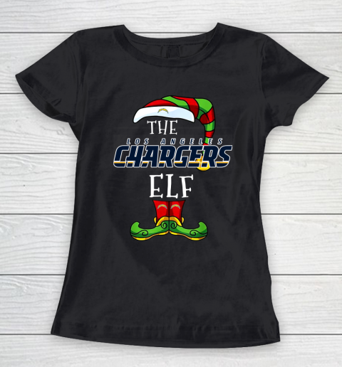 Los Angeles Chargers Christmas ELF Funny NFL Women's T-Shirt