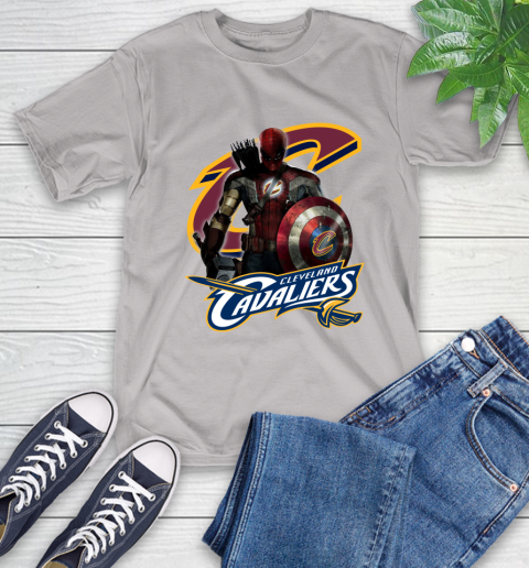Cleveland Cavaliers NBA Basketball Captain America Thor Spider Man Hawkeye Avengers T-Shirt 12