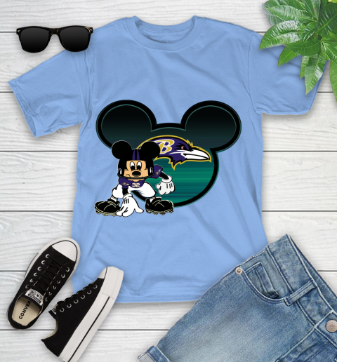 NFL Baltimore Ravens Mickey Mouse Disney Football T Shirt Youth T-Shirt 11