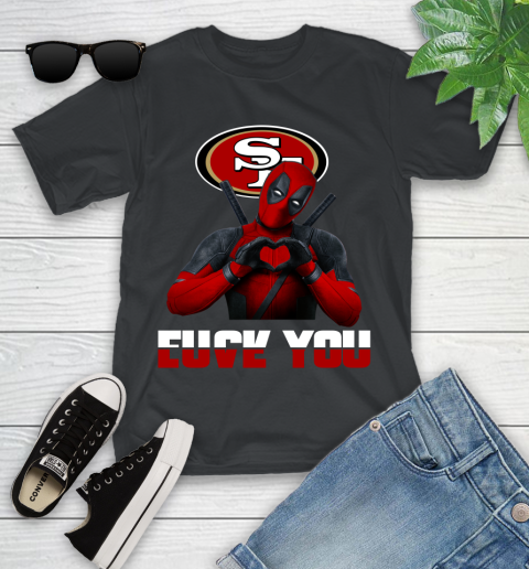 NHL San Francisco 49ers Deadpool Love You Fuck You Football Sports Youth T-Shirt