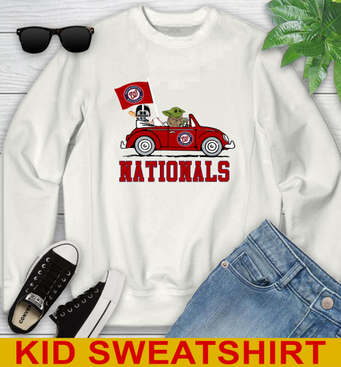 MLB Baseball Washington Nationals Darth Vader Baby Yoda Driving Star Wars Shirt Youth Sweatshirt