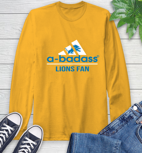 Detroit Lions NFL Football A Badass Adidas Adoring Fan Sports Long Sleeve T-Shirt 2