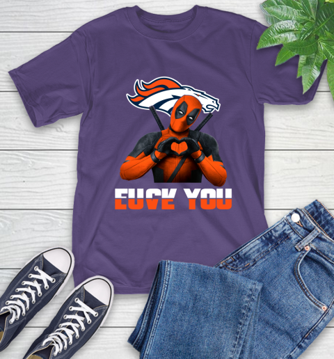 NHL Denver Broncos Deadpool Love You Fuck You Football Sports T-Shirt 5