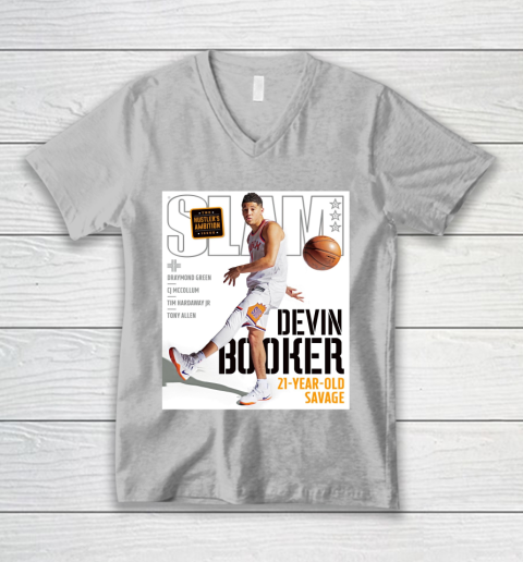 Devin Booker Slam Magazine Cover Phoenix Suns V-Neck T-Shirt 2