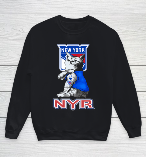NHL My Cat Loves New York Rangers Hockey Youth Sweatshirt