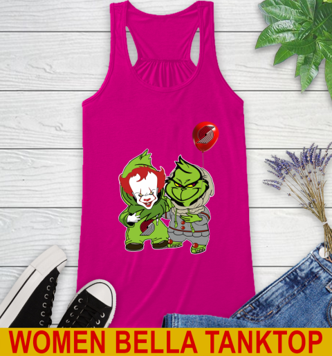 Portland Trail Blazers Baby Pennywise Grinch Christmas NBA Basketball Racerback Tank 8
