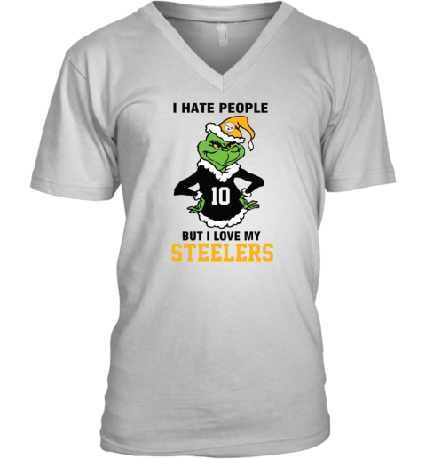 I Hate People But I Love My Steelers Pittsburgh Steelers NFL Teams V-Neck T-Shirt