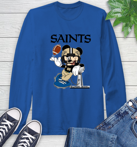 NFL New Orleans Saints Mickey Mouse Disney Super Bowl Football T Shirt Long Sleeve T-Shirt 9