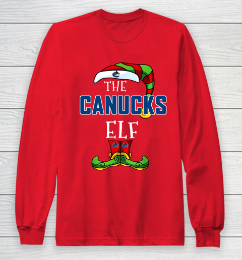 Vancouver Canucks Christmas ELF Funny NHL Long Sleeve T-Shirt 7