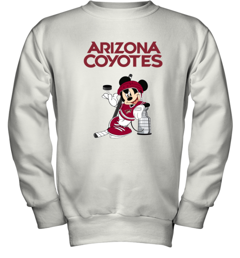 Mickey Arizona Coyotes With The Stanley Cup Hockey NHL Youth Sweatshirt
