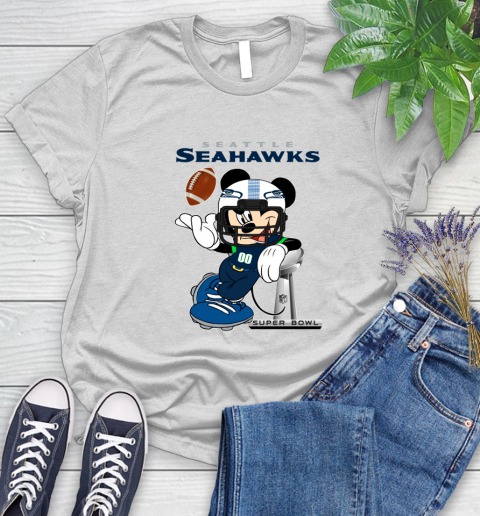 NFL Seattle Seahawks Mickey Mouse Disney Super Bowl Football T Shirt Women's T-Shirt