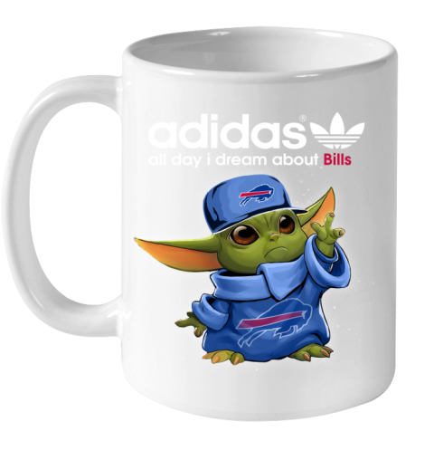 Baby Yoda Adidas All Day I Dream About  Bills lqvv baby yoda adidas all day i dream aboutbills ceramic mug 110 56 front white