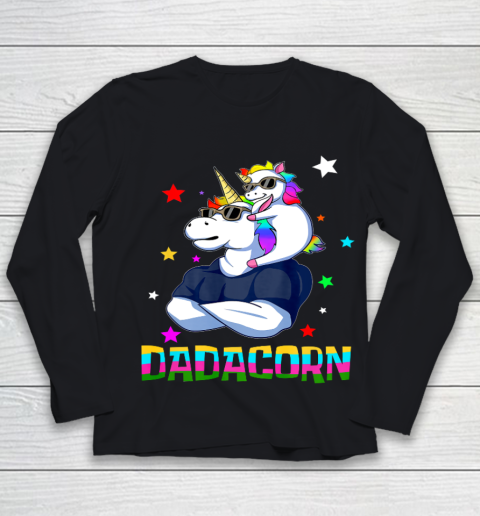 Dadacorn Muscle Shirt Unicorn Dad Baby Christmas Papa Gift Youth Long Sleeve