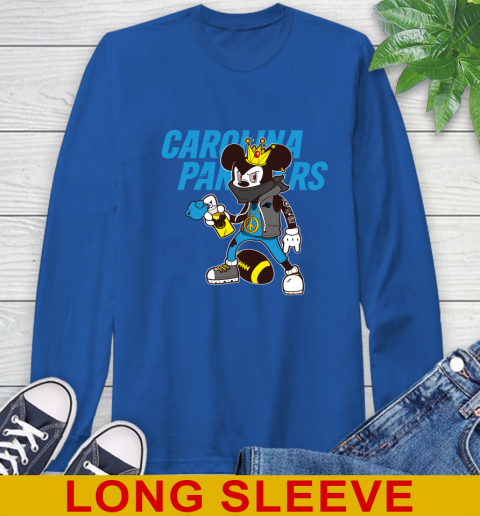 Carolina Panthers NFL Football Mickey Peace Sign Sports Long Sleeve T-Shirt 9