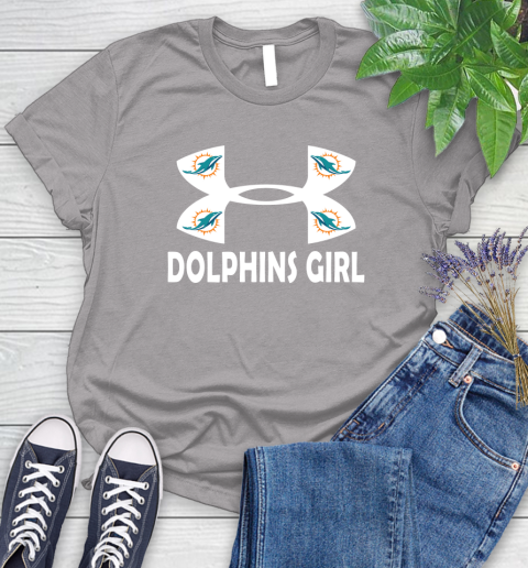 NFL Miami Dolphins Girl Under Armour Football Sports Women's T-Shirt 5