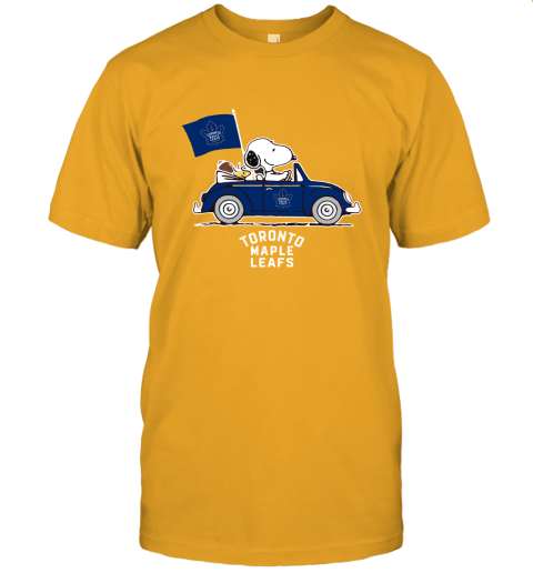 Snoopy And Woodstock Ride The Toronto Mapple Leafs Car NHL Unisex Jersey Tee