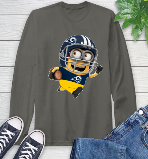NFL Los Angeles Rams Minions Disney Football Sports Long Sleeve T-Shirt 8